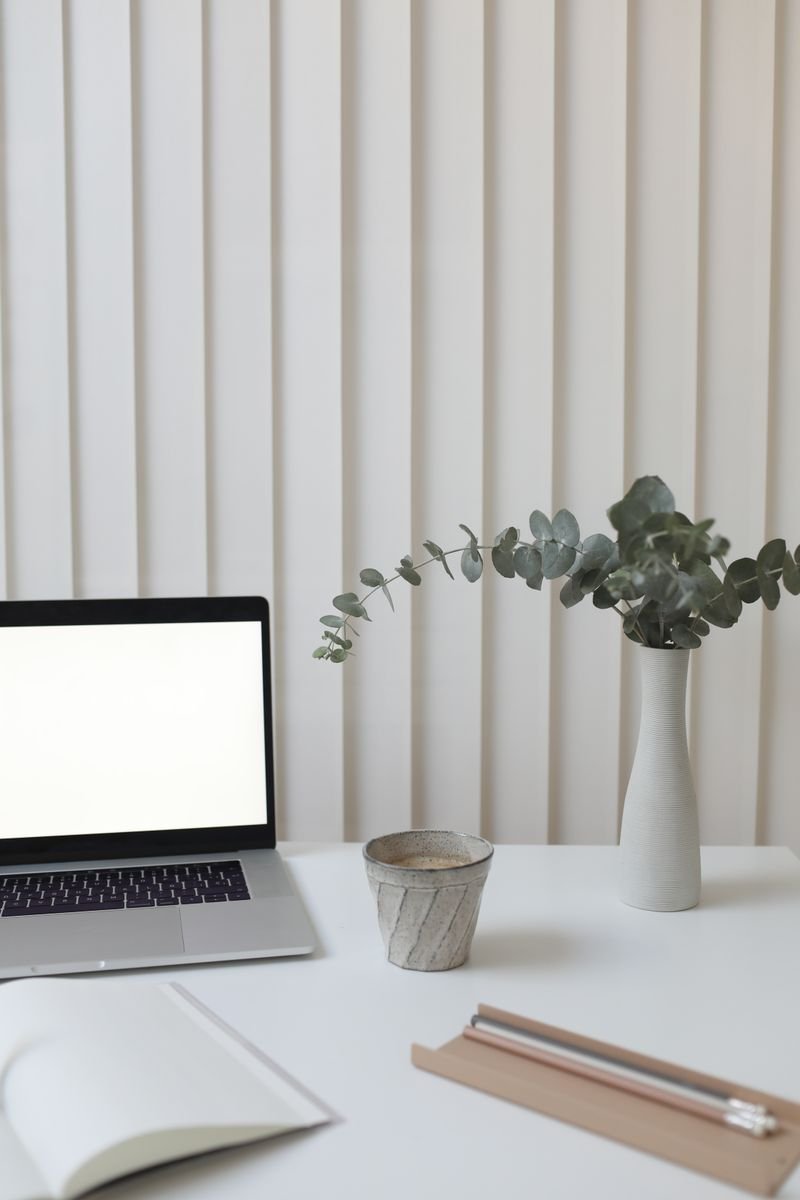 Minimalist desk with a laptop